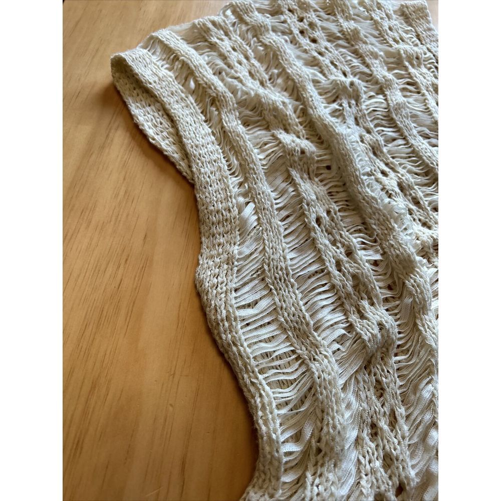 VINTAGE HAVANA IVORY BOHO FRINGE CARDIGAN SIZE M - Picture 9 of 11